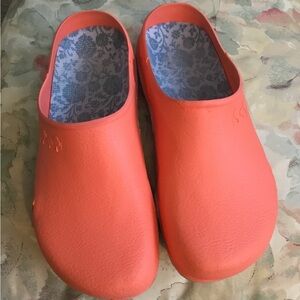 Vibrant Coral Slip-On Garden Clogs